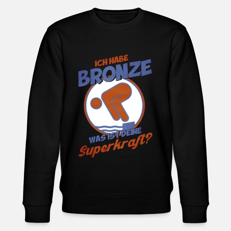 Schwimmer Schwimmprüfung Bronze Geschenk - Stanley/Stella Unisex Bio-Sweatshirt CHANGER  - Schwarz