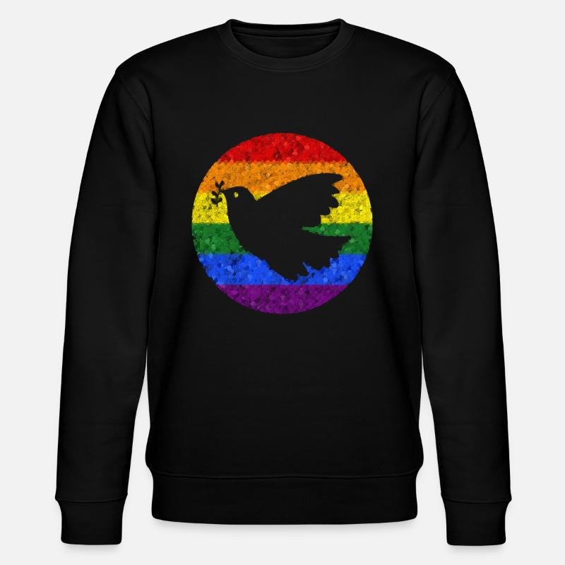 Friedenstaube Regenbogen Ukraine Mosaik - Stanley/Stella Unisex Bio-Sweatshirt CHANGER  - Schwarz