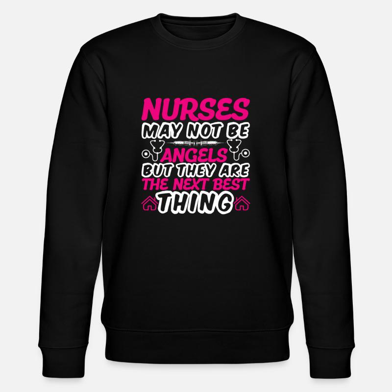 Krankenschwestern sind keine Engel - Stanley/Stella Unisex Bio-Sweatshirt CHANGER  - Schwarz