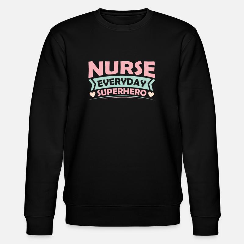 KRANKENSCHWESTER Nurse everyday superhero - Stanley/Stella Unisex Bio-Sweatshirt CHANGER - Schwarz