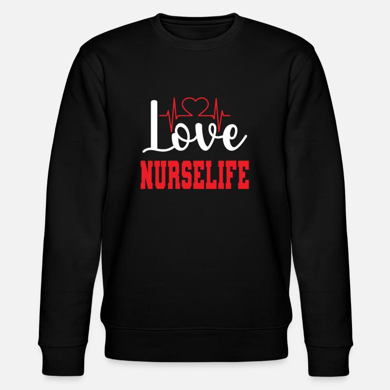 Liebe Krankenschwester - Stanley/Stella Unisex Bio-Sweatshirt CHANGER  - Schwarz