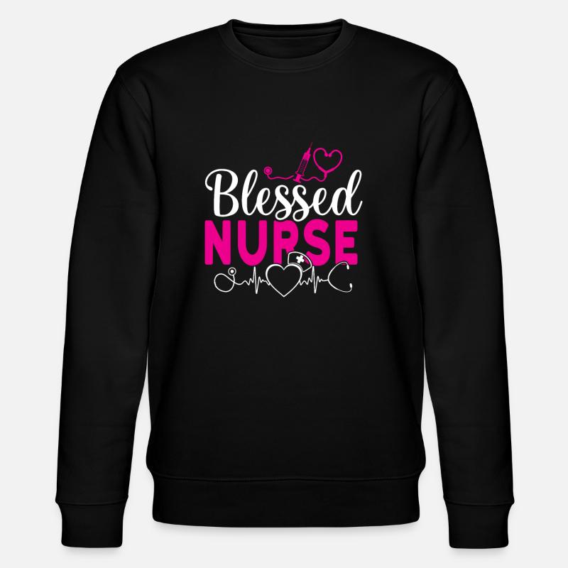 Blessed nurse Krankenschwester - Stanley/Stella Unisex Bio-Sweatshirt CHANGER  - Schwarz