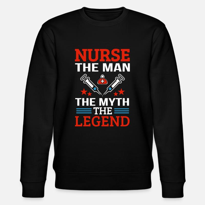 Nurse Man Myth Legend - Stanley/Stella CHANGER Unisex Organic Sweatshirt - black