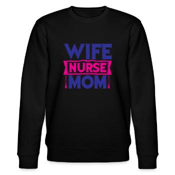 Krankenschwester Krankenhaus Not - Stanley/Stella Unisex Bio-Sweatshirt CHANGER  - Schwarz - Vorne - Nik (191cm) & Marisol (170cm)