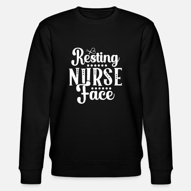 Resting nurse face - Stanley/Stella Unisex Bio-Sweatshirt CHANGER  - Schwarz