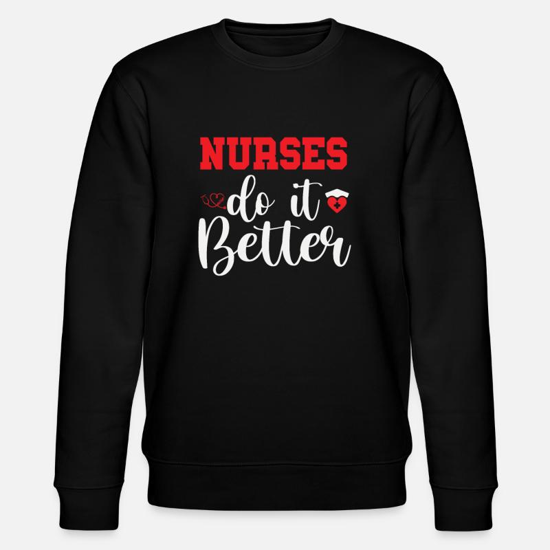 KRANKENSCHWESTERN MACHEN ES BESSER - Stanley/Stella Unisex Bio-Sweatshirt CHANGER  - Schwarz
