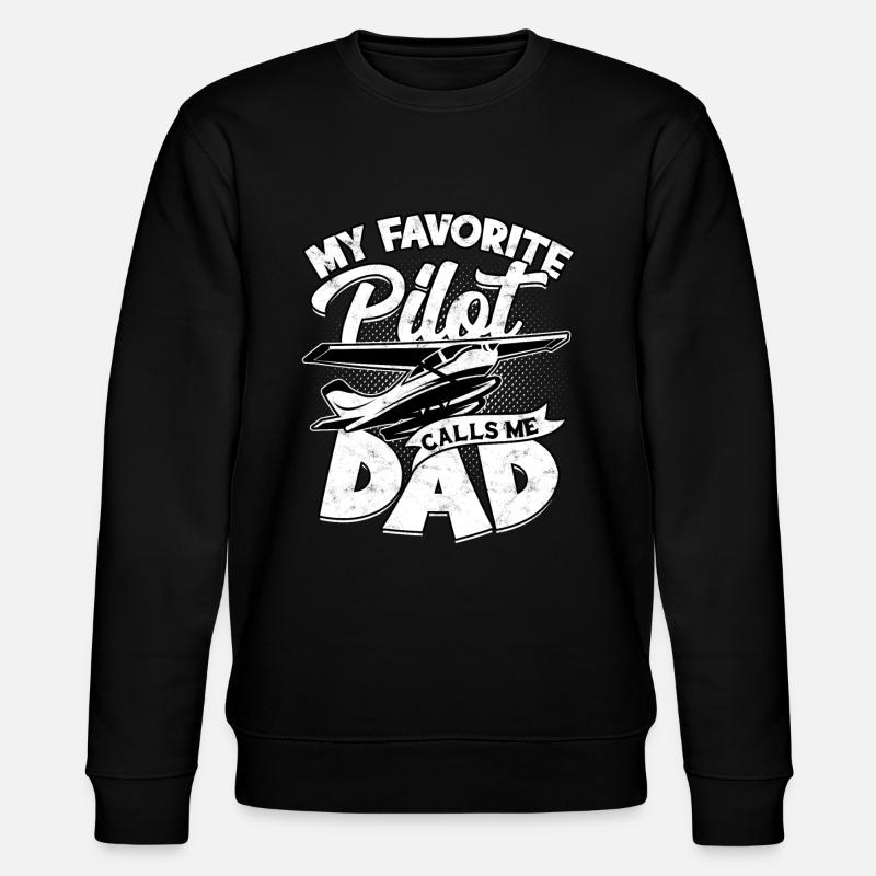 pilot airplane fly daughter gift idea gesche - Stanley/Stella CHANGER Unisex Organic Sweatshirt - black