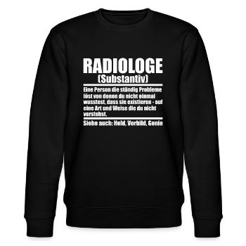 Radiologe Röntgen MTRA - Stanley/Stella Unisex Bio-Sweatshirt CHANGER  - Schwarz - Vorne - Nik (191cm) & Marisol (170cm)
