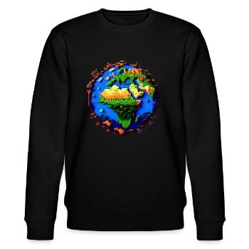 Pixel-Erde - Stanley/Stella Unisex Bio-Sweatshirt CHANGER  - Schwarz - Vorne - Nik (191cm) & Marisol (170cm)