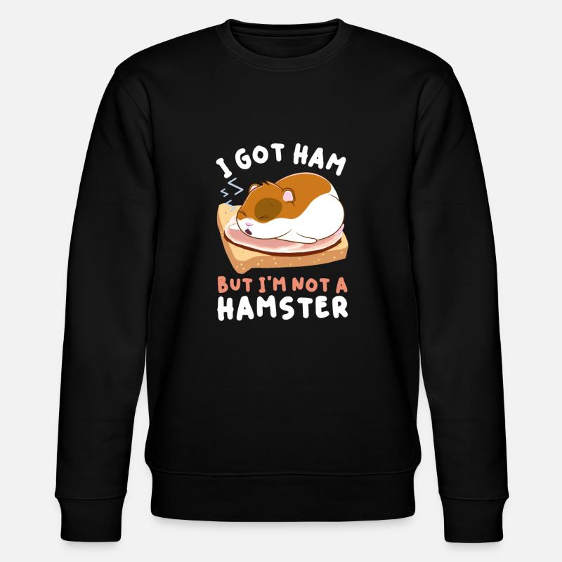 Hamster Schinken Hamsterbacken Essen Fleisch - Stanley/Stella Unisex Bio-Sweatshirt CHANGER  - Schwarz
