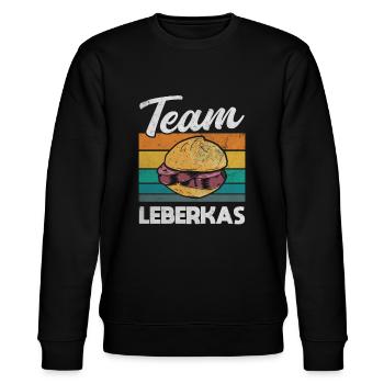 Team Leberkäse Leberkässemmel Fleischsalat - Stanley/Stella Unisex Bio-Sweatshirt CHANGER  - Schwarz - Vorne - Nik (191cm) & Marisol (170cm)