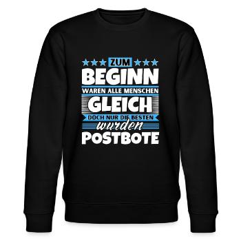 Zum Beginn gleich die besten wurden Postbote - Stanley/Stella Unisex Bio-Sweatshirt CHANGER  - Schwarz - Vorne - Nik (191cm) & Marisol (170cm)