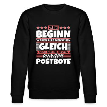 Zum Beginn gleich die besten wurden Postbote - Stanley/Stella Unisex Bio-Sweatshirt CHANGER  - Schwarz - Vorne - Nik (191cm) & Marisol (170cm)