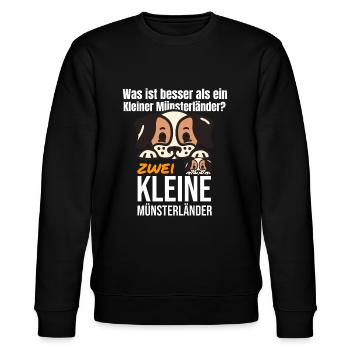 Kleiner Münsterländer - Stanley/Stella Unisex Bio-Sweatshirt CHANGER  - Schwarz - Vorne - Nik (191cm) & Marisol (170cm)