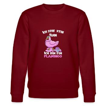 Flamingo rosa Huhn Cartoon - Stanley/Stella Unisex Bio-Sweatshirt CHANGER  - Burgunderrot - Vorne - Nik (191cm) & Marisol (170cm)