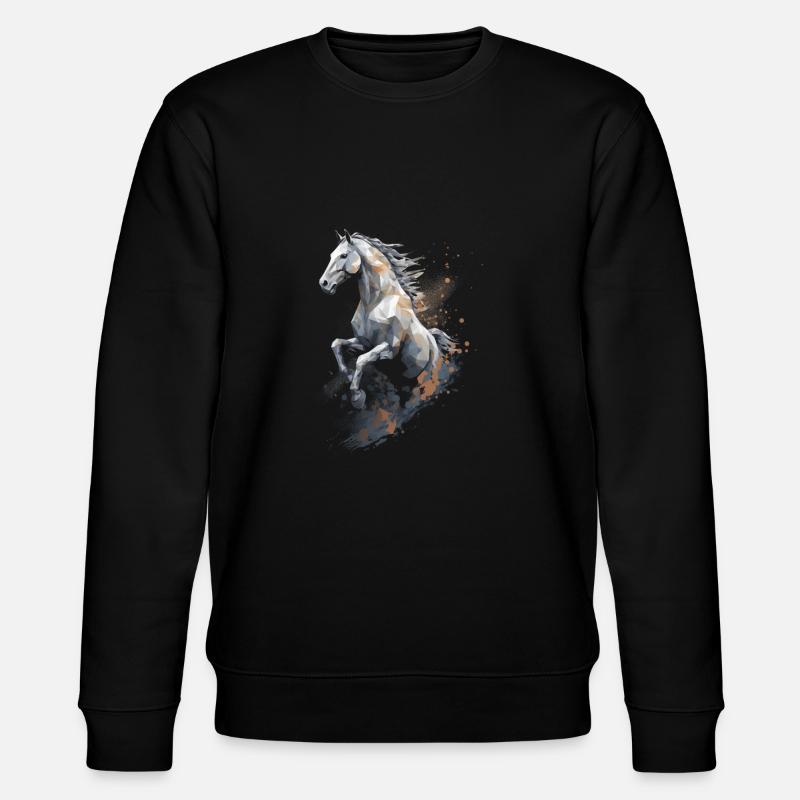 Springpferd Polygon im Staub - Stanley/Stella Unisex Bio-Sweatshirt CHANGER  - Schwarz