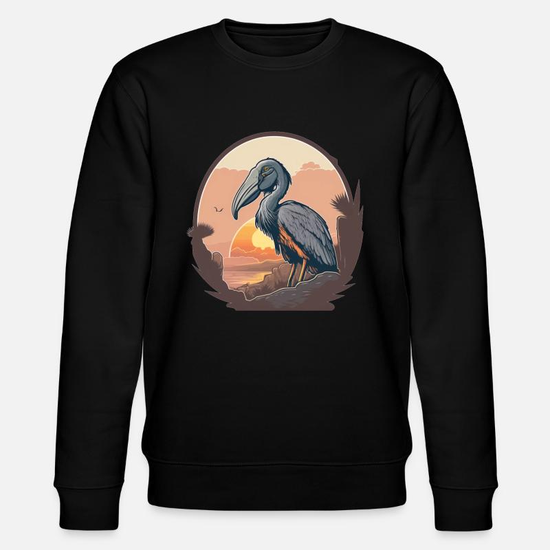 Shoebill retro - Stanley/Stella CHANGER Unisex Organic Sweatshirt - black
