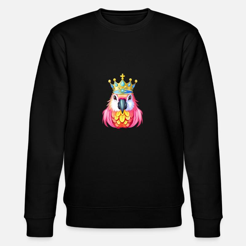 Perroquet rose Majesté Couronne - Sweat bio CHANGER Stanley/Stella Unisexe - noir
