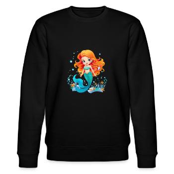 Dessin animé sirène sous-marine - Sweat bio CHANGER Stanley/Stella Unisexe - noir - Devant - Nik (191cm) & Marisol (170cm)