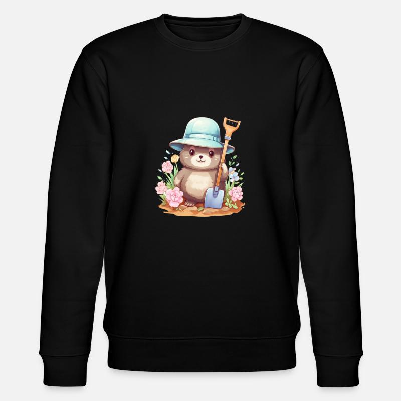Otter im Gärtnerglück - Stanley/Stella Unisex Bio-Sweatshirt CHANGER  - Schwarz