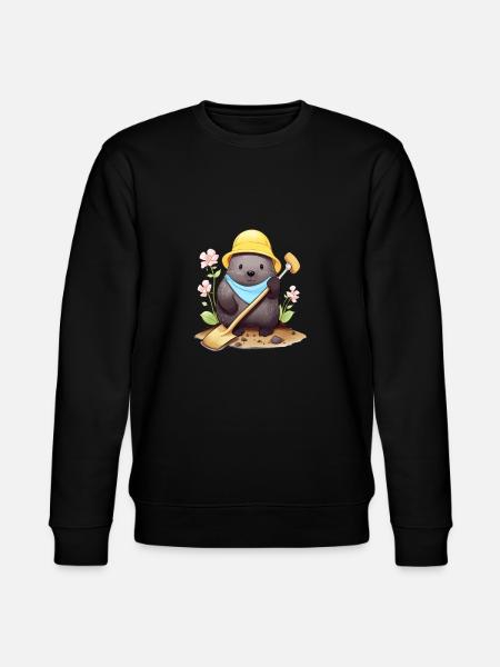 Fröhlicher Comic Maulwurf - Stanley/Stella Unisex Bio-Sweatshirt CHANGER  - Schwarz