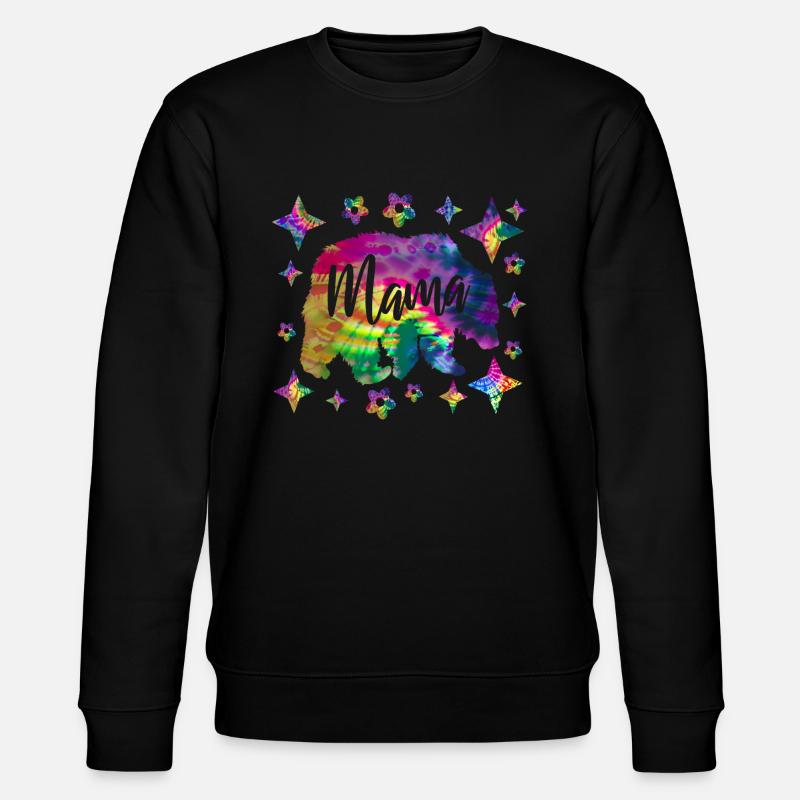 Mama Bear Batik Tie Dye - Stanley/Stella CHANGER Unisex Organic Sweatshirt - black