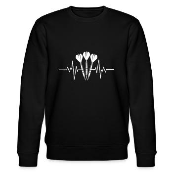 DART HERZSCHLAG DART PULS BEI DER 180 ODR BULLSEYE - Stanley/Stella Unisex Bio-Sweatshirt CHANGER  - Schwarz - Vorne - Nik (191cm) & Marisol (170cm)