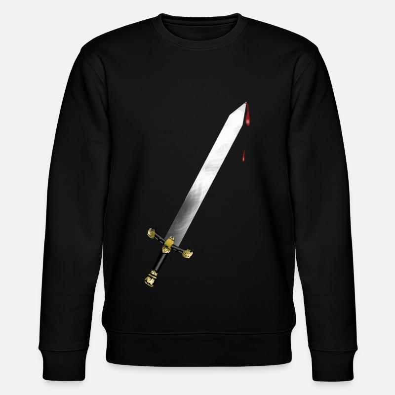 Schwert mit Blut - Stanley/Stella Unisex Bio-Sweatshirt CHANGER  - Schwarz