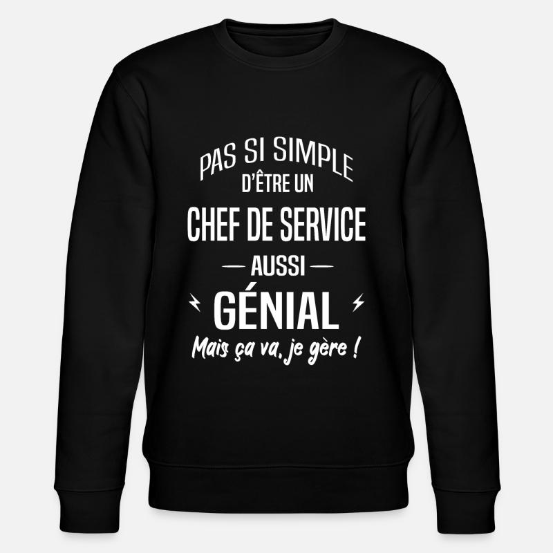 Chef de service - Sweat bio CHANGER Stanley/Stella Unisexe - noir