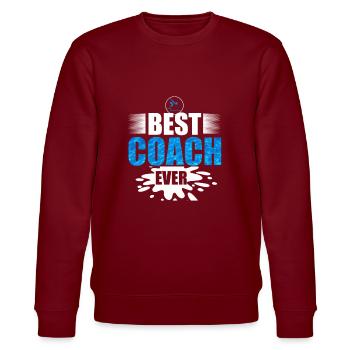 Schwimmtrainer Bester Schwimmtrainer aller Zeiten - Stanley/Stella Unisex Bio-Sweatshirt CHANGER  - Burgunderrot - Vorne - Nik (191cm) & Marisol (170cm)