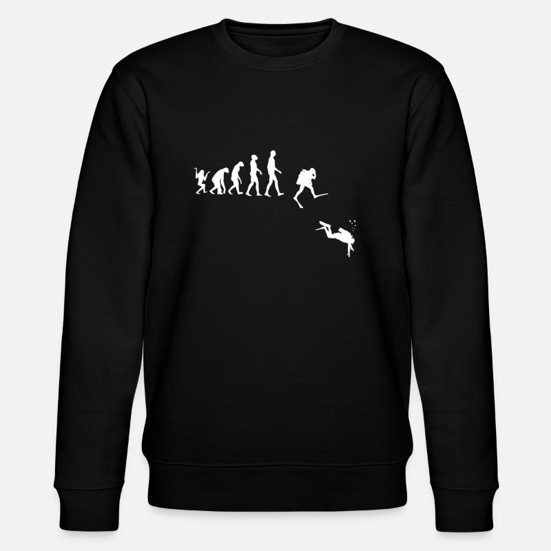 Evolution des Man Scuba Diving - Stanley/Stella Unisex Bio-Sweatshirt CHANGER - Schwarz