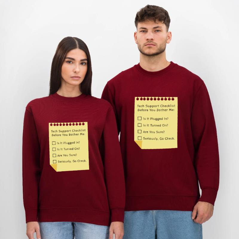 Tech Support Checklist Funny Helpdesk IT Engineer Stanley/Stella CHANGER Unisex Organic Sweatshirt