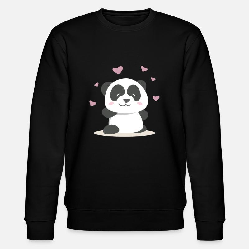 Kawaii Panda - Stanley/Stella Unisex Bio-Sweatshirt CHANGER  - Schwarz