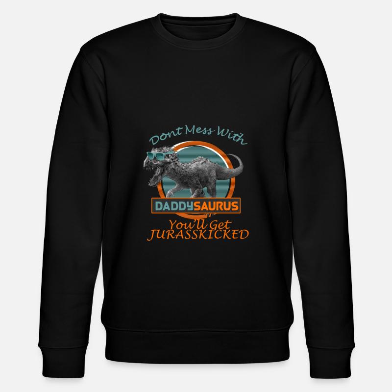 Daddysaurus T-Shirt Dinosaurier Vater - Stanley/Stella Unisex Bio-Sweatshirt CHANGER  - Schwarz