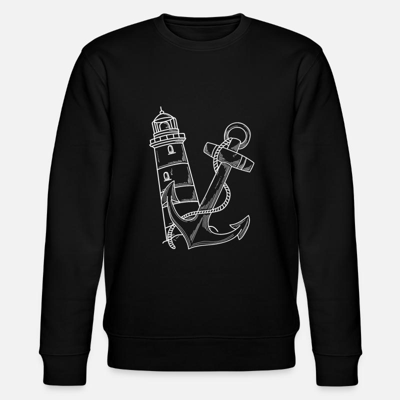 Leuchtturm Anker Maritim - Stanley/Stella Unisex Bio-Sweatshirt CHANGER  - Schwarz