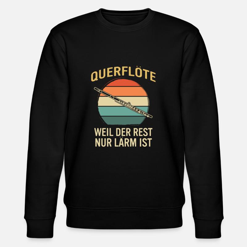 Querflöte Querflötenspieler Querflötist - Stanley/Stella Unisex Bio-Sweatshirt CHANGER  - Schwarz