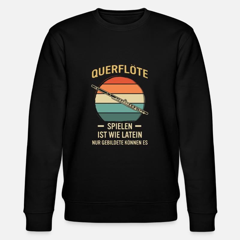 Querflöte Querflötenspieler Querflötist - Stanley/Stella Unisex Bio-Sweatshirt CHANGER  - Schwarz