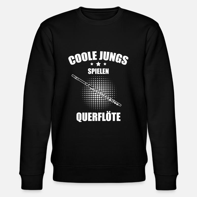 Querflöte Querflötenspieler Querflötist - Stanley/Stella Unisex Bio-Sweatshirt CHANGER  - Schwarz
