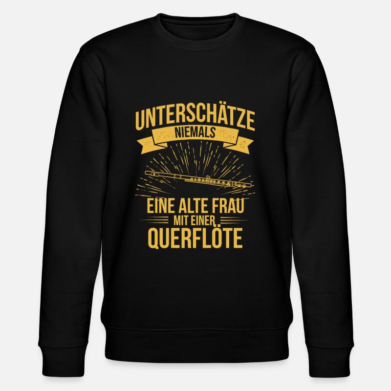 Querflöte Querflötenspieler Querflötist - Stanley/Stella Unisex Bio-Sweatshirt CHANGER  - Schwarz