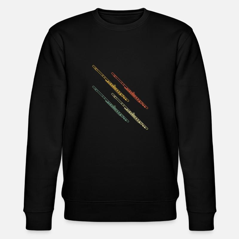 Querflöte Querflötenspieler Querflötist - Stanley/Stella Unisex Bio-Sweatshirt CHANGER  - Schwarz