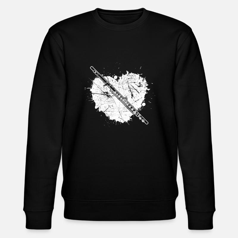 Querflöte Querflötenspieler Querflötist - Stanley/Stella Unisex Bio-Sweatshirt CHANGER  - Schwarz