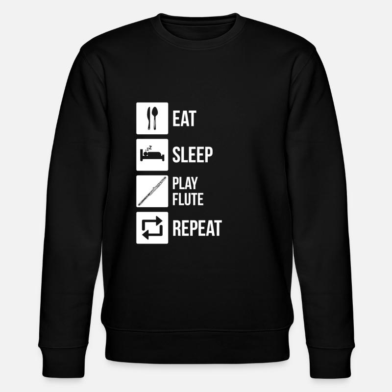 Querflöte Querflötenspieler Querflötist - Stanley/Stella Unisex Bio-Sweatshirt CHANGER  - Schwarz