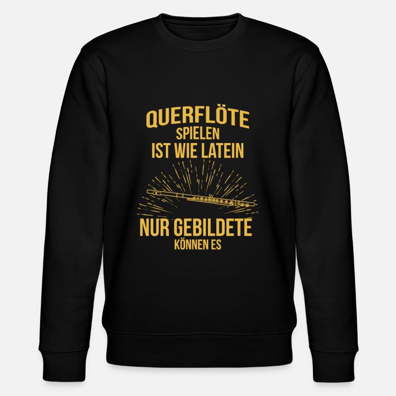 Querflöte Querflötenspieler Querflötist - Stanley/Stella Unisex Bio-Sweatshirt CHANGER  - Schwarz