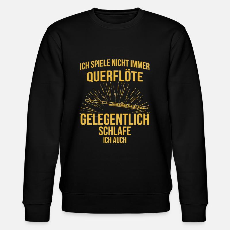 Querflöte Querflötenspieler Querflötist - Stanley/Stella Unisex Bio-Sweatshirt CHANGER  - Schwarz