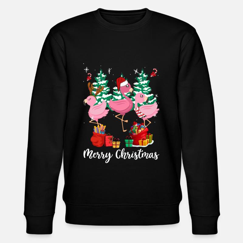 Flamingo Weihnachten - Stanley/Stella Unisex Bio-Sweatshirt CHANGER  - Schwarz