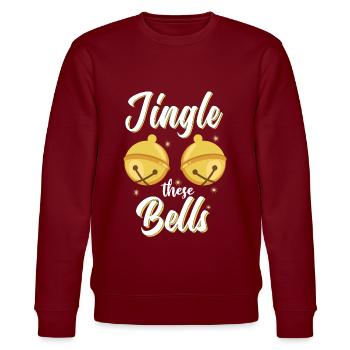 Jingle Diese Glocken - Stanley/Stella Unisex Bio-Sweatshirt CHANGER  - Burgunderrot - Vorne - Nik (191cm) & Marisol (170cm)