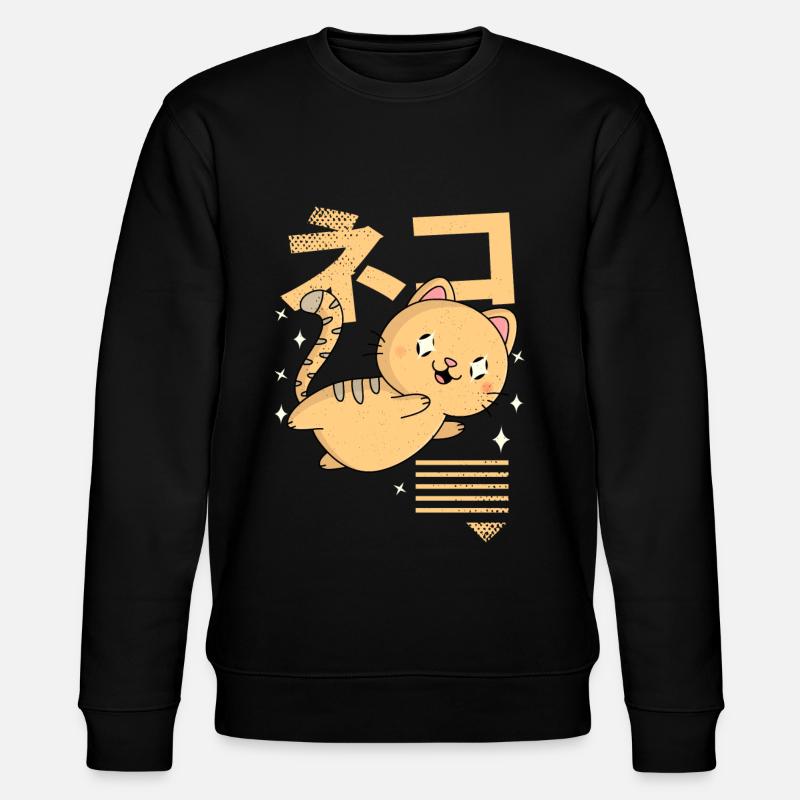 Kawaii Katze - Stanley/Stella Unisex Bio-Sweatshirt CHANGER  - Schwarz