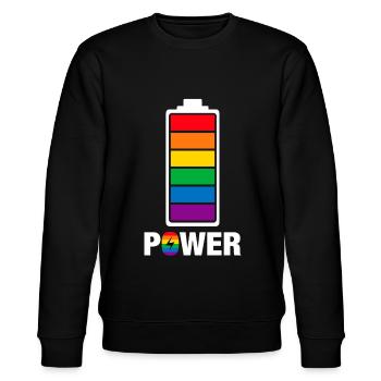 Power Lgbt - Stanley/Stella Unisex Bio-Sweatshirt CHANGER  - Schwarz - Vorne - Nik (191cm) & Marisol (170cm)