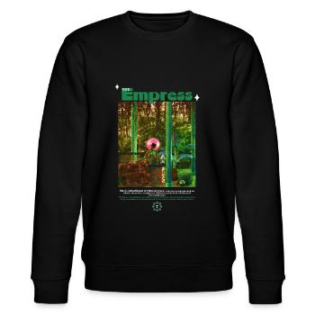 Divine goddess "EMPRESS" graphic design - Stanley/Stella CHANGER Unisex Organic Sweatshirt - black - Front - Nik (191cm) & Marisol (170cm)