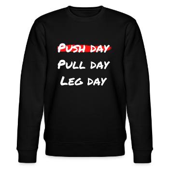 Push day Workout - Push Pull Leg - Stanley/Stella Unisex Bio-Sweatshirt CHANGER  - Schwarz - Vorne - Nik (191cm) & Marisol (170cm)